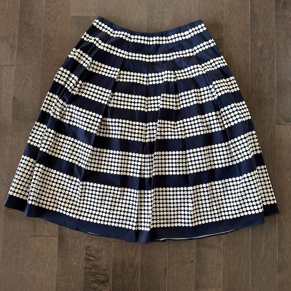 Talbots Dresses & Skirts - Talbots Midi Pleated Skirt Polka Dot Stripped Preppy Coastal Navy White 2